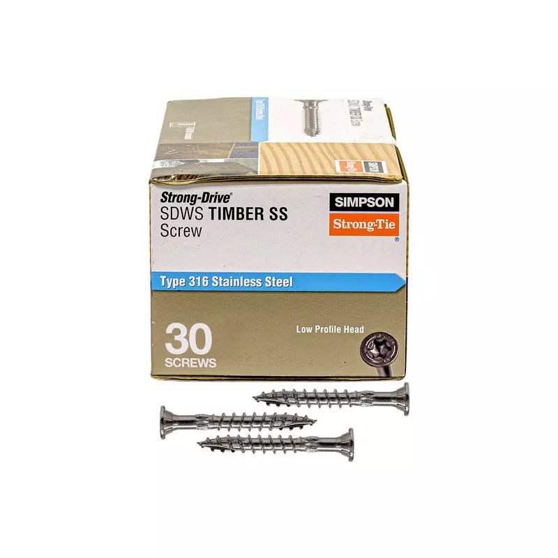 .276 " x 3 " Strong-Tie SDWS27300SS-R30 Timber Screws - 316 Stainless Steel, Pkg 30