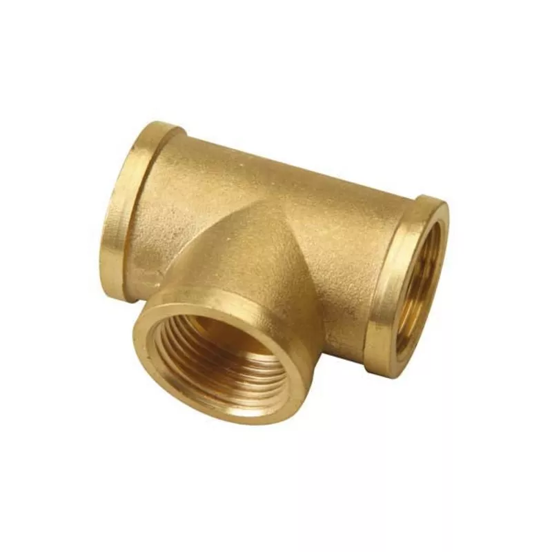 " x " x " Brass T-Piece 90, Female thread x Female thread x Female thread